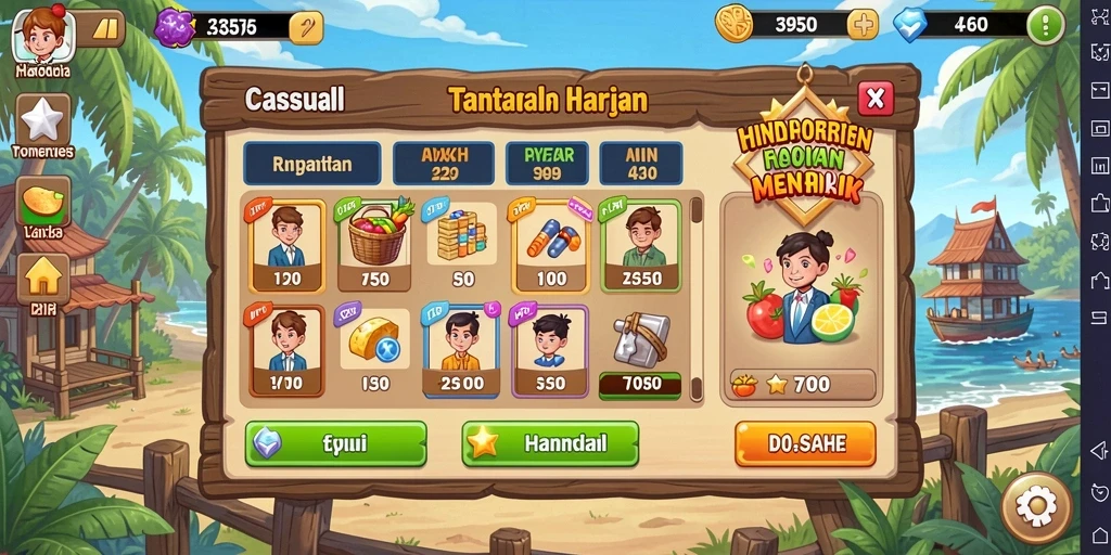 Tampilan grafis yang menarik dan penuh warna.