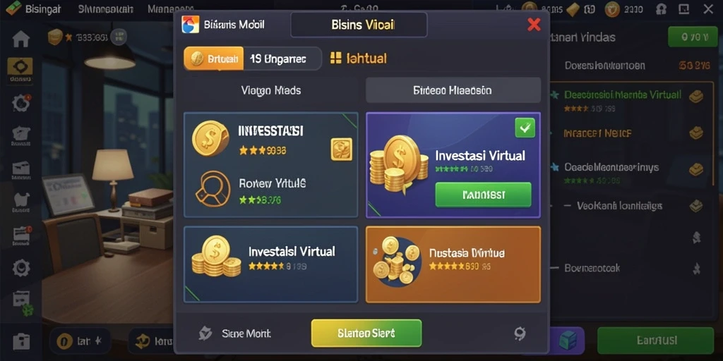 Screenshot menunjukkan antarmuka permainan yang menarik.