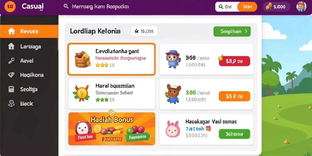 Tampilan antarmuka DUNIA77 yang menarik dan intuitif.